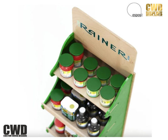 Albus Bottle and Product Display Stand - Custom Wood Designs