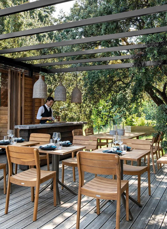 LODGE Teak Outdoor Armchair - Custom Wood Designs LODGE Teak Outdoor Armchair made from [material] –  [use_case] | Custom Wood Designs