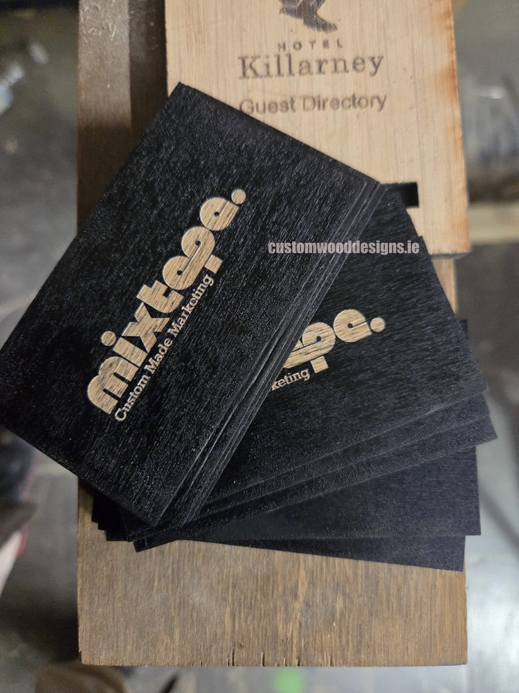 Lasering Custom Business Cards for Mixtape Marketing