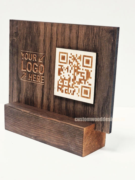 QR Display Stands A5 Big Block (Dark Oak) 10-1000 Custom Wood Designs CU3D48_1
