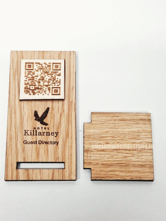 QR Display Stand - Laser Cut Light Oak 10-1000 Custom Wood Designs CU68F9_1