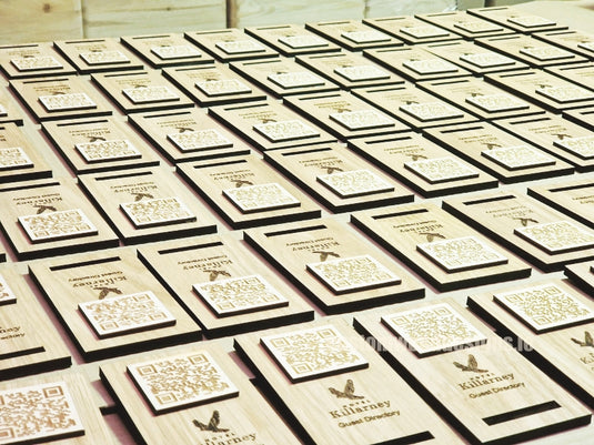 QR Display Stand - Laser Cut Light Oak 10-1000 Custom Wood Designs CU71A9_1