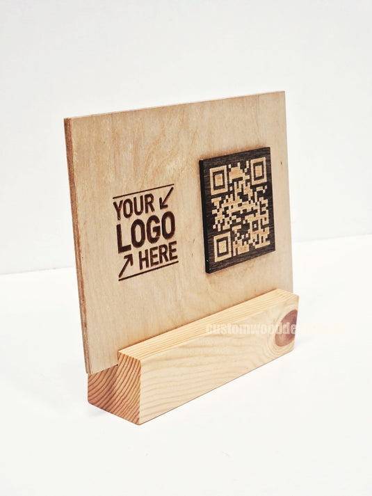 QR Display Stands A5 Big Block Natural 10-1000 Custom Wood Designs CU82C8_1_63a025e2-b2d9-49d2-8aea-c66865596a04