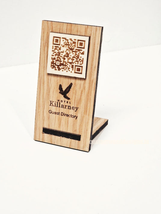 QR Display Stand - Laser Cut Light Oak 10-1000 Custom Wood Designs CUF14B_1