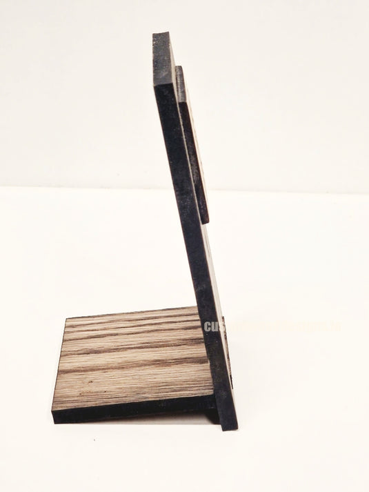QR Display Stand - Laser Cut Dark Oak 10-1000 Custom Wood Designs CUSTOM_2_e7be4665-bba8-4c68-a6b7-87f6c43b789c