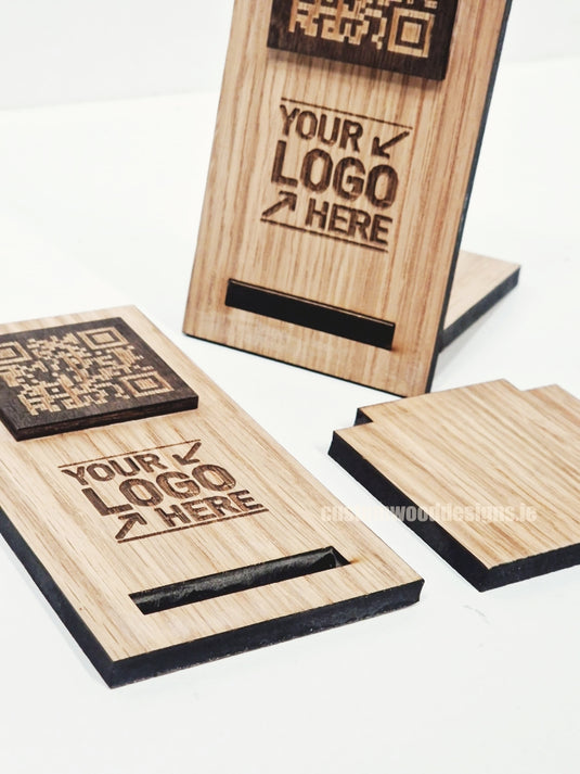 QR Display Stand - Laser Cut Light Oak 10-1000 Custom Wood Designs CUSTOM_2_f957a489-b7b2-4e3d-8443-bcd6b9bc66db