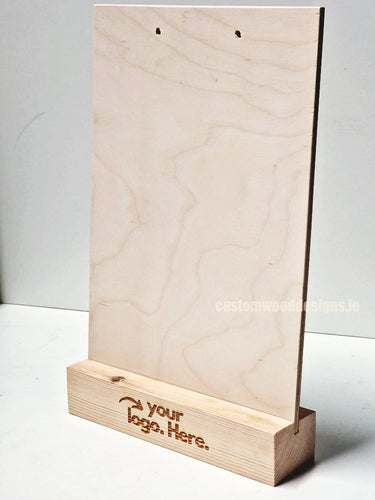 Double Sided Info Display - A4 Natural x10 Custom Wood Designs CustomWoodDesignsIrelandA4WoodenPOSInformationdisplayNaturalPinePOSBlock_7