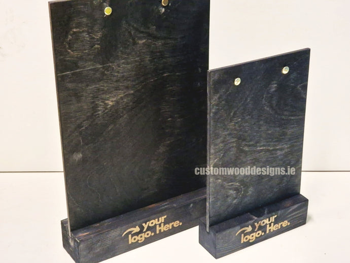 Double Sided Info Display - A4 Black x10 Custom Wood Designs CustomWoodDesignsIrelandDoublesidedA4sizePointofsaleInformationholderA4clipboardandblocksetInformationDisplayretailhospitalitycorporateCWD_34