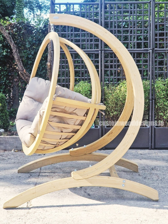 Globe Wood Hanging Chair & Stand Set - Custom Wood Designs