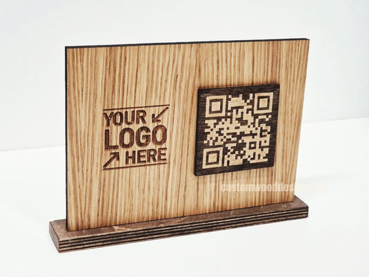 QR Display Stands A5 (Light Oak) 10-1000 Custom Wood Designs CustomWoodDesignsIrelandWoodenQRCodesSustainableQRCodesLaserEngravedQRCodesHospita_4