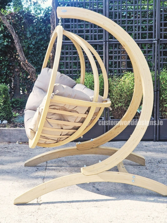 Globe Wood Hanging Chair & Stand Set - Custom Wood Designs