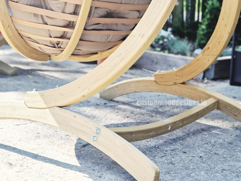 Load image into Gallery viewer, Globe Wood Hanging Chair &amp; Stand Set - Custom Wood Designs
