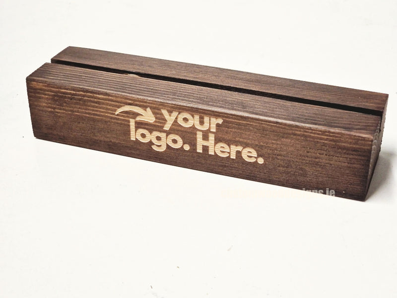 Load image into Gallery viewer, A4 Rustic Brown Pine Display Block – Black (Pack of 10) - Custom Wood Designs
