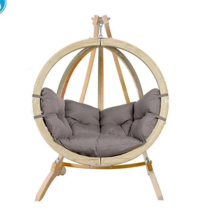 Load image into Gallery viewer, Globe Wood Hanging Chair &amp; Stand Set - Custom Wood Designs Globe Wood Hanging Chair &amp; Stand Set made from [material] – Ideal for [use_case] | Custom Wood Designs
