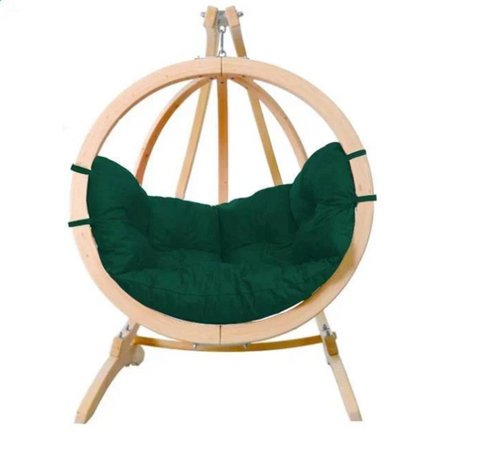 Globe Wood Hanging Chair & Stand Set - Custom Wood Designs Globe Wood Hanging Chair & Stand Set made from [material] – Ideal for [use_case] | Custom Wood Designs