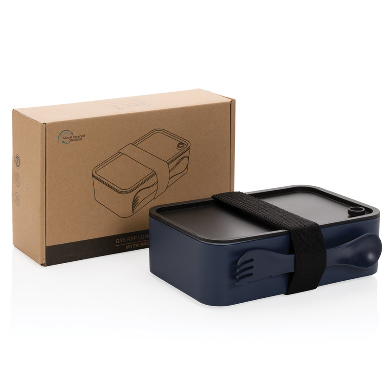 Load image into Gallery viewer, GRS recycled PP lunch box with spork - Custom Wood Designs
