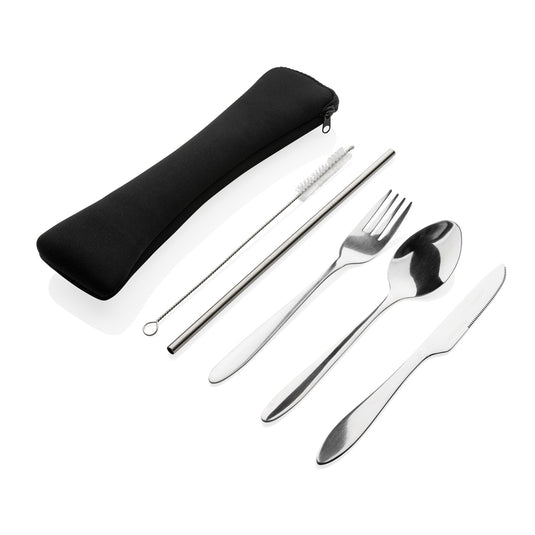 4 PCS stainless steel re-usable cutlery set - Custom Wood Designs