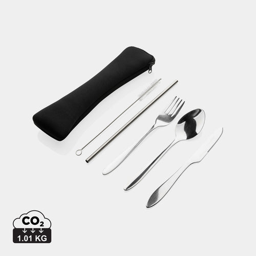 4 PCS stainless steel re-usable cutlery set - Custom Wood Designs