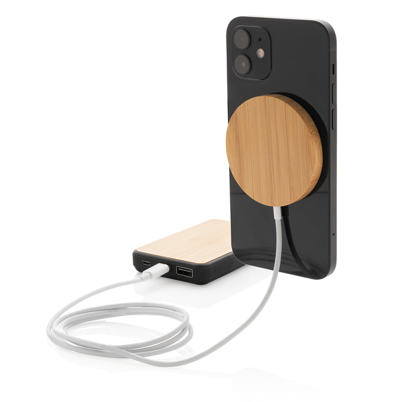 Load image into Gallery viewer, 10W bamboo magnetic wireless charger - Custom Wood Designs
