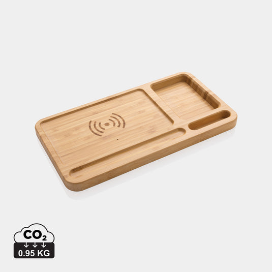 Bamboo desk organiser 10W wireless charger - Custom Wood Designs