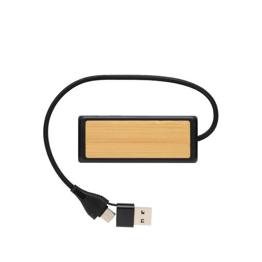 Link RCS recycled plastic and bamboo dual Input USB hub - Custom Wood Designs