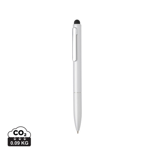 Kymi RCS certified recycled aluminium pen with stylus - Custom Wood Designs