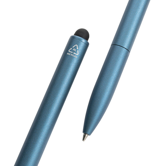Kymi RCS certified recycled aluminium pen with stylus - Custom Wood Designs