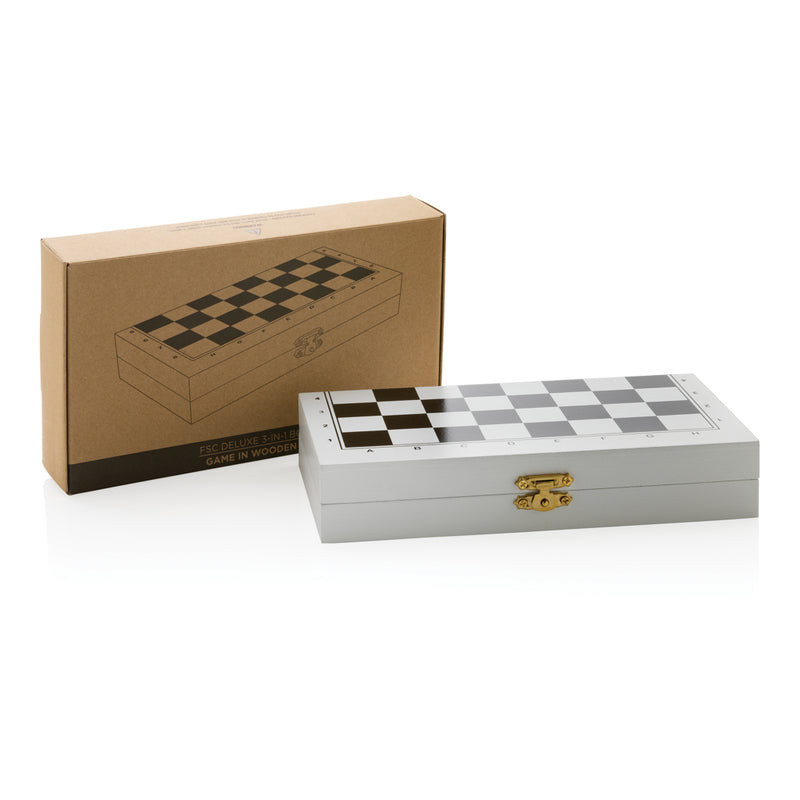 Load image into Gallery viewer, Deluxe 3-in-1 boardgame in box - Custom Wood Designs
