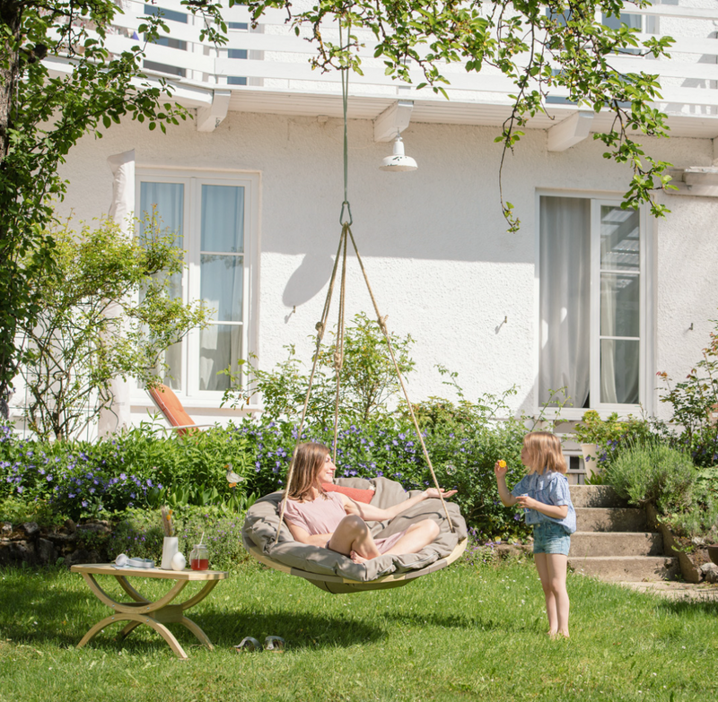 Load image into Gallery viewer, Swing Nest Taupe – Premium Wooden Hanging Chair - Custom Wood Designs Swing Nest Taupe – Premium Wooden Hanging Chair
