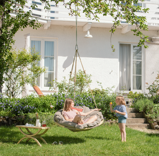 Swing Nest Taupe – Premium Wooden Hanging Chair - Custom Wood Designs Swing Nest Taupe – Premium Wooden Hanging Chair