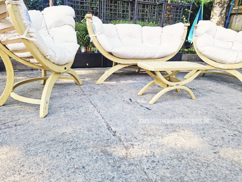 Load image into Gallery viewer, Siena Lounge Set with Tavolino Table - Custom Wood Designs Siena Lounge Set with Tavolino Table made from [material] –  [use_case] | Custom Wood Designs
