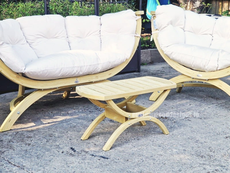 Load image into Gallery viewer, Siena Lounge Set with Tavolino Table - Custom Wood Designs Siena Lounge Set with Tavolino Table made from [material] –  [use_case] | Custom Wood Designs
