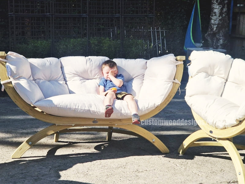 Load image into Gallery viewer, Siena Lounge Set with Tavolino Table - Custom Wood Designs Siena Lounge Set with Tavolino Table made from [material] –  [use_case] | Custom Wood Designs
