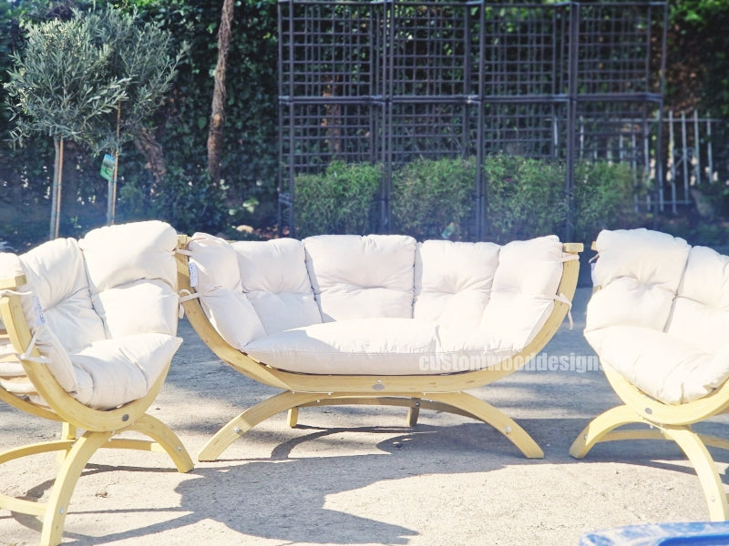 Load image into Gallery viewer, Siena Lounge Set with Tavolino Table - Custom Wood Designs Siena Lounge Set with Tavolino Table made from [material] –  [use_case] | Custom Wood Designs
