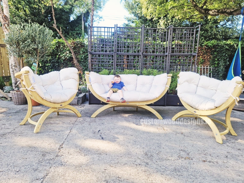 Load image into Gallery viewer, Siena Lounge Set with Tavolino Table - Custom Wood Designs Siena Lounge Set with Tavolino Table made from [material] –  [use_case] | Custom Wood Designs
