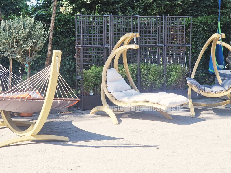 Load image into Gallery viewer, Swing Lounger &amp; Stand Set - Custom Wood Designs Swing Lounger &amp; Stand Set made from [material] –  [use_case] | Custom Wood Designs
