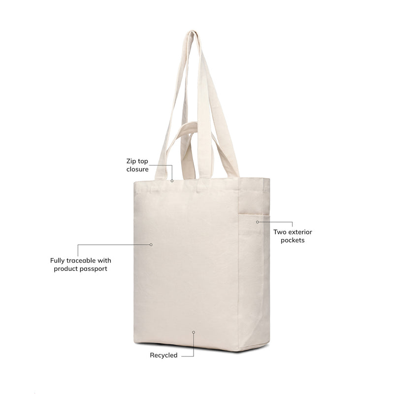 Load image into Gallery viewer, Hil AWARE™ recycled canvas zip tote - Custom Wood Designs

