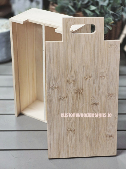 2 in 1 Wooden Wine gift box and cheese board-Bottle box