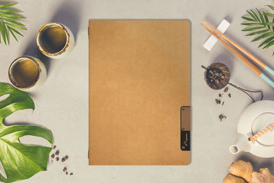 Fiber menu card - beige pack of 10 Custom Wood Designs __label: Multibuy beige-fiber-menu-card-beige-pack-of-10-53613287276887