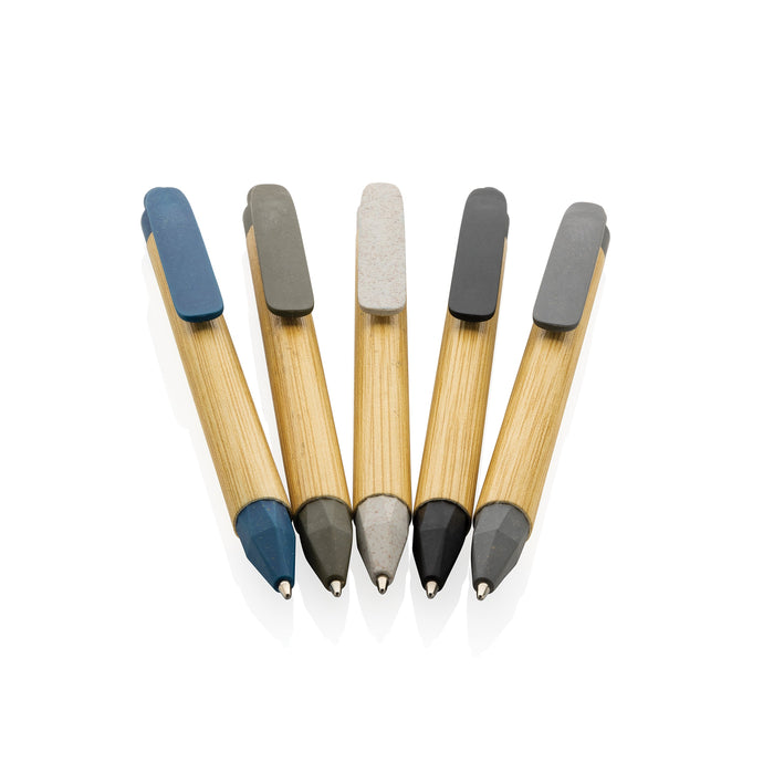 Pen with wooden wheatstraw clip pack of 500 Custom Wood Designs __label: Multibuy blue-pen-with-wooden-wheatstraw-clip-pack-of-500-53613194379607