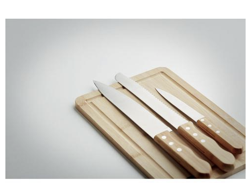 Bamboo cutting board & Wood knife set Custom Wood Designs default-title-bamboo-cutting-board-wood-knife-set-53612293816663