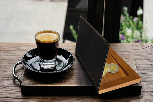 Black leather style bill presenter with coin holder pack of 10 Custom Wood Designs __label: Multibuy default-title-black-leather-style-bill-presenter-with-coin-holder-pack-of-10-53613286457687