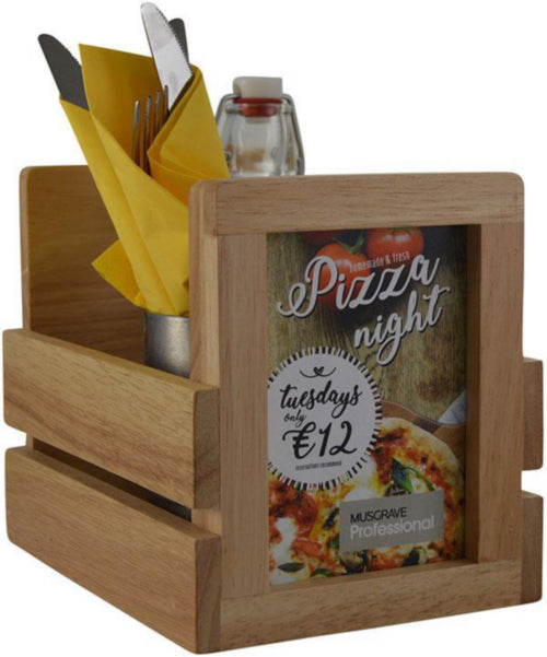Condiment crate with menu holder pack of 10 Custom Wood Designs __label: Multibuy default-title-condiment-crate-with-menu-holder-pack-of-10-53612879315287