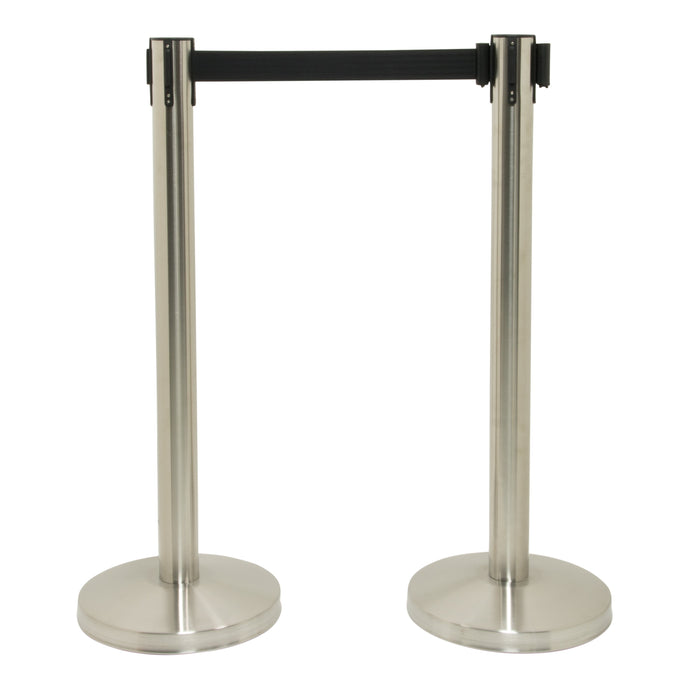 Retractable stainless steel barrier system with 4 poles Custom Wood Designs default-title-retractable-stainless-steel-barrier-system-with-4-poles-53613652017495