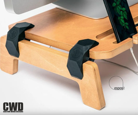 Lifty Oak Monitor Stand - Custom Wood Designs