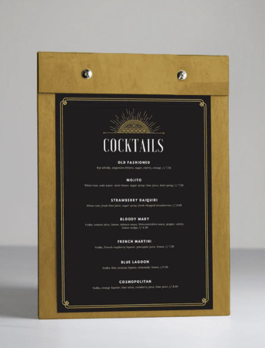 20 x Clipboard Menu15x21cm Oak Custom Wood Designs __label: Multibuy walnut-20-x-clipboard-menu-15x21cm-53612724912471