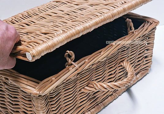 10 x Wicker Hamper Basket 40 X 28 X 17cm Wicker Hamper Basket Custom Wood Designs Gifting basket hamper basket Retail display basket wicker basket wicker-hamper-basket-with-black-fabiric-interior-10-x-wicker-hamper-basket-40-x-28-x-17cm-56106830627159
